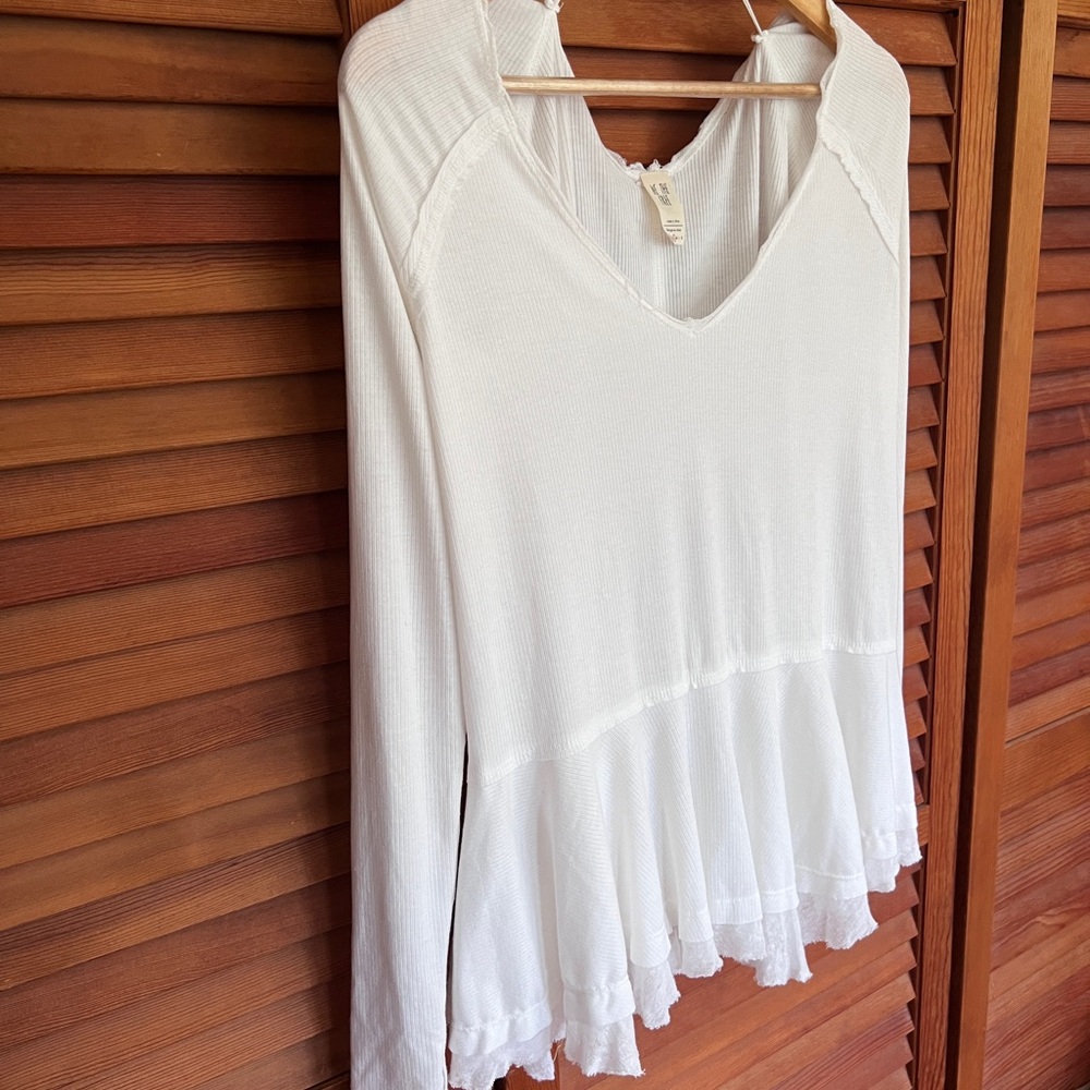 WE THE FREE Supercute Boho Top, White Size S